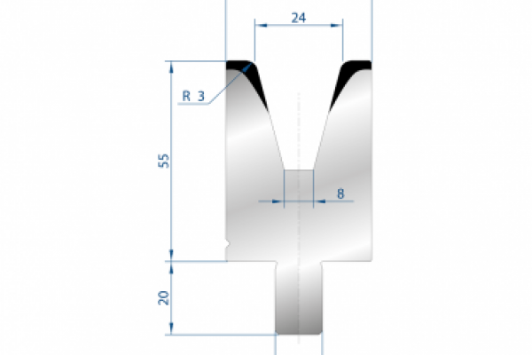 Cối chấn 1V 24 α=30º H55 Max. T/m=65