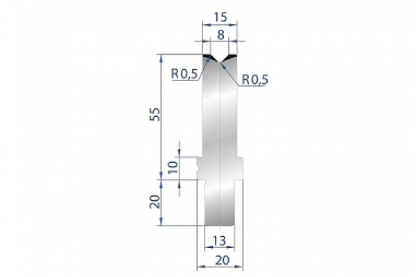 Cối chấn 1V 8 α=88º H55 Max. T/m=100