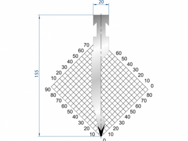 Dao chấn 30º 1220, H=155, R=1 Max T/m=80