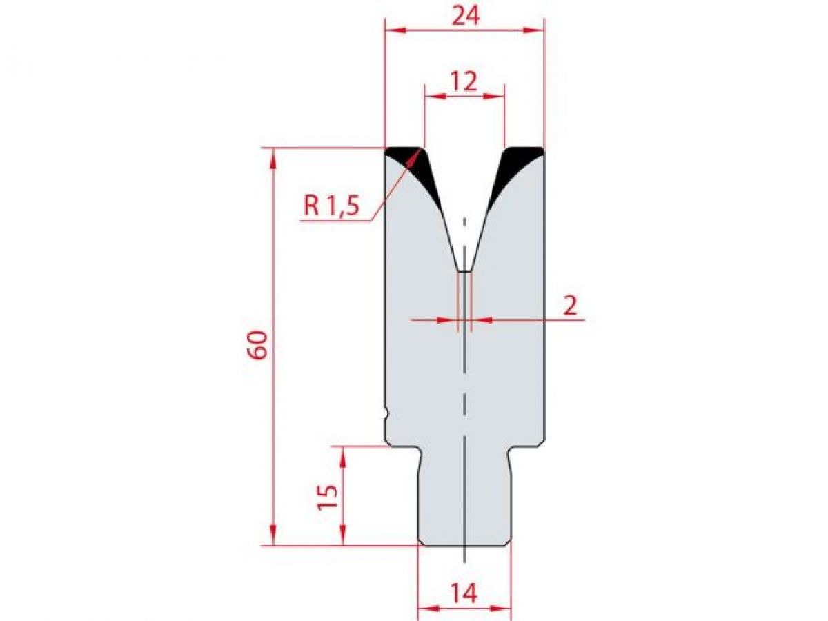 Cối chấn 1V 12 α=30º H60 Max. T/m=50