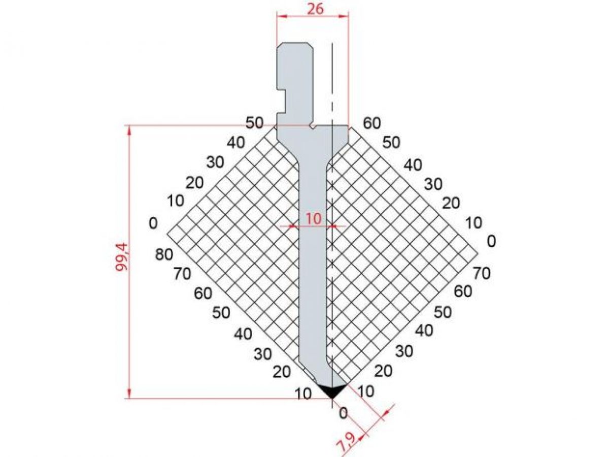 Dao chấn 90º 1028. H=99,4, R=0.6, Max T/m=50