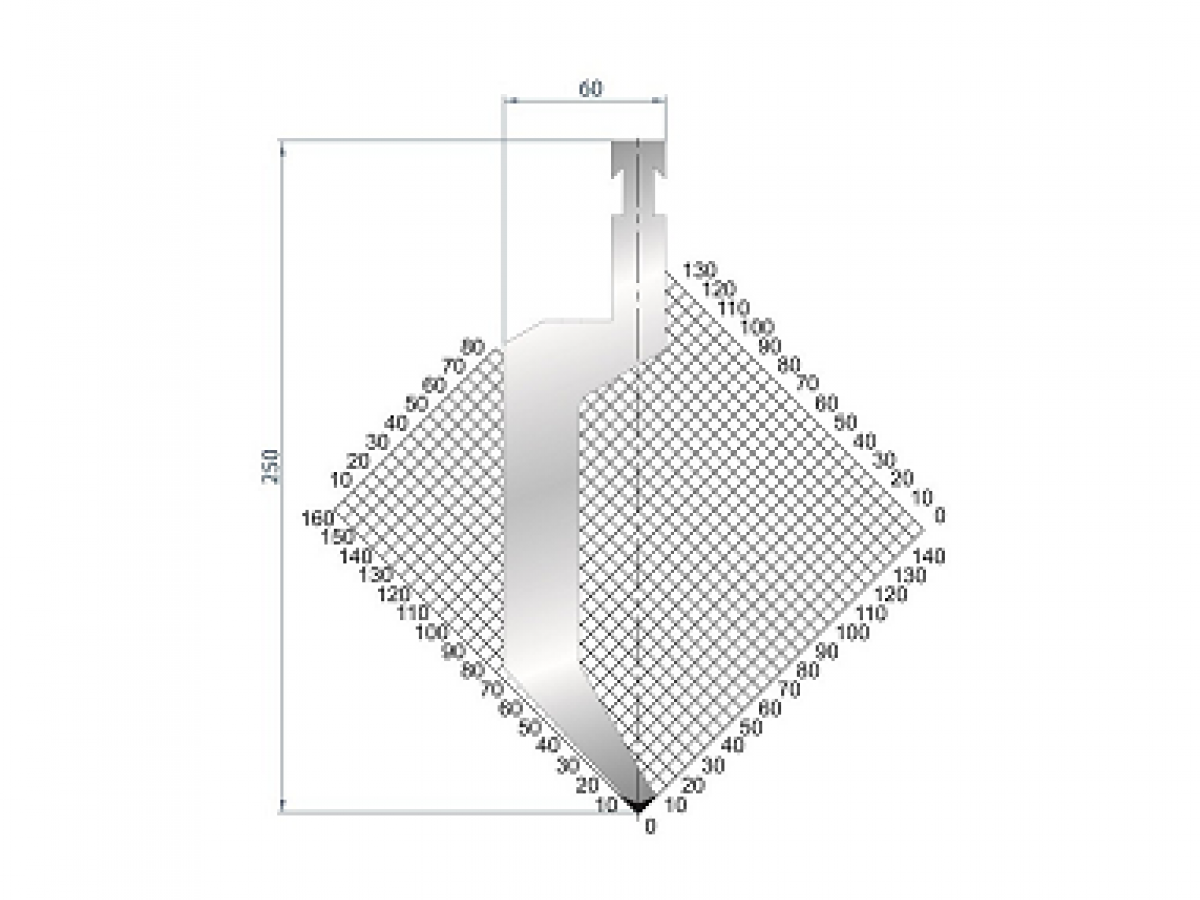 Dao chấn 86º 1298, H=250, R=1.5 Max T/m=60
