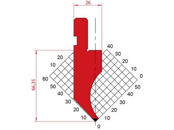 Dao chấn 88º 1264. H=66,35, R=0,25, Max T/m=35