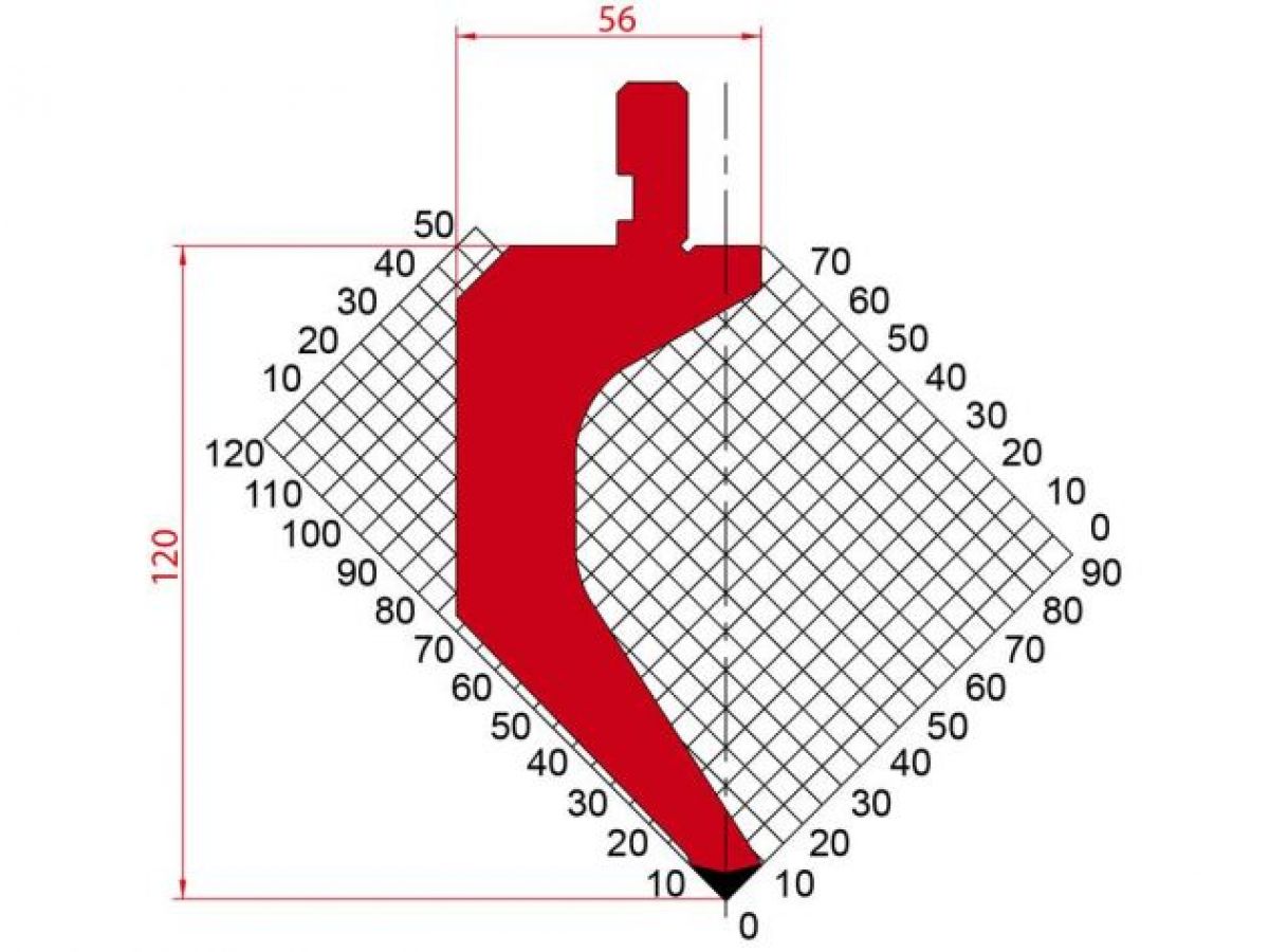 Dao chấn 88º 1061. H=120, R=0,8, Max T/m=50