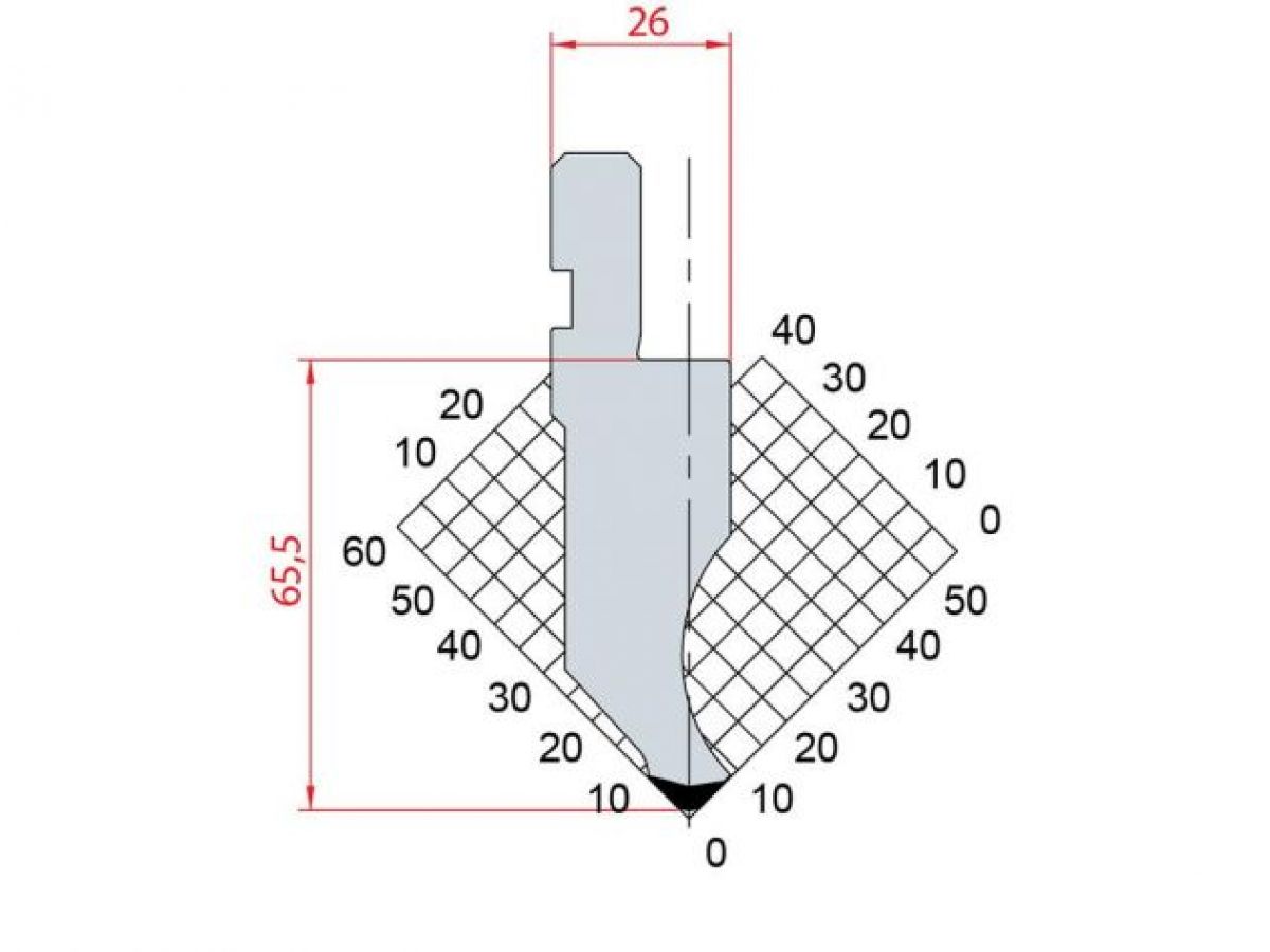 Dao chấn 85º 1177. H=65,5, R=3, Max T/m=100