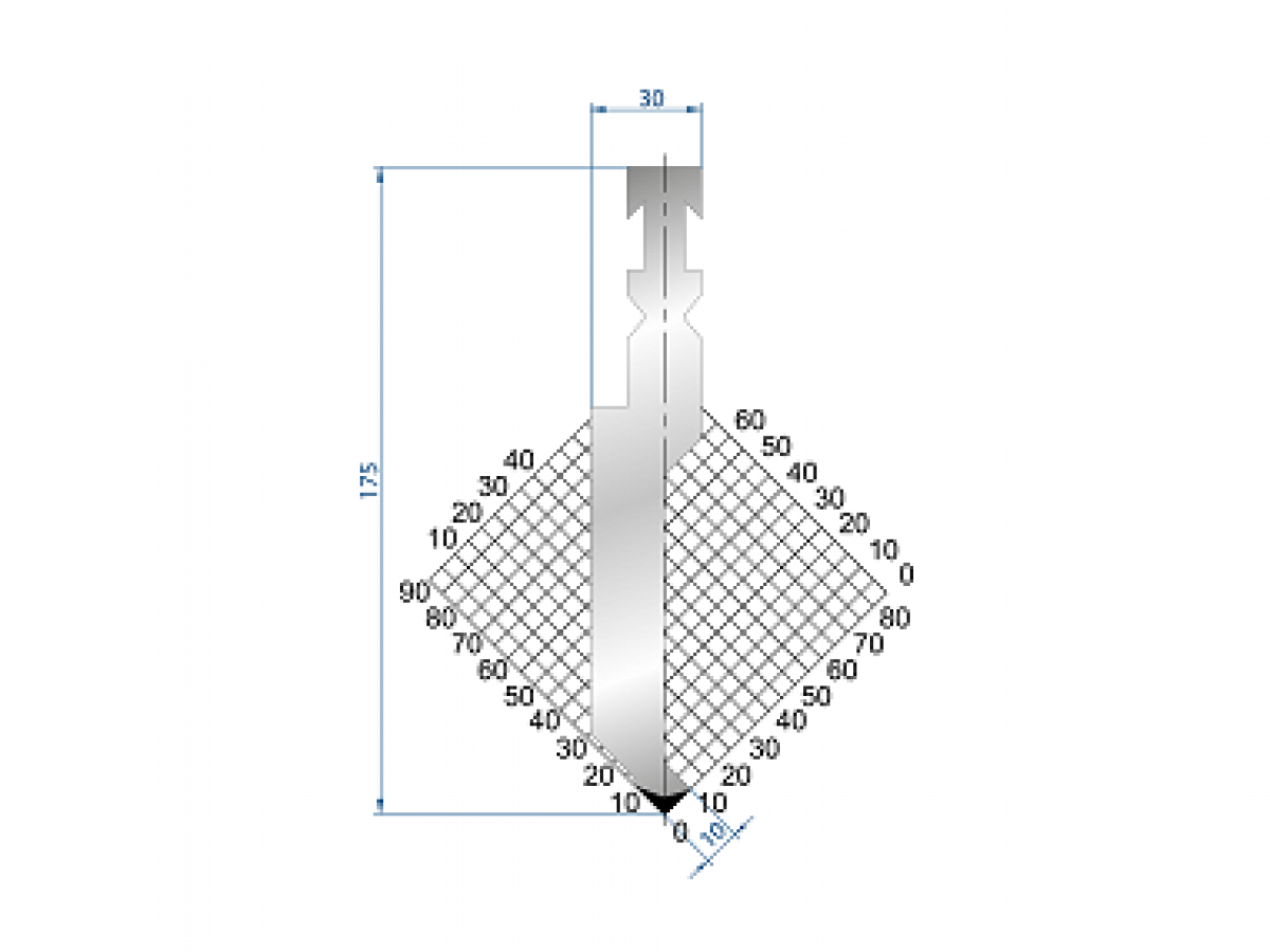 Dao chấn 88º 1229. H=175, R=1 Max T/m=100