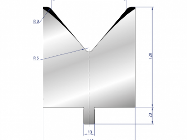 Cối chấn 1V 90 α=80º H100 Max. T/m=150, 42CrMo4