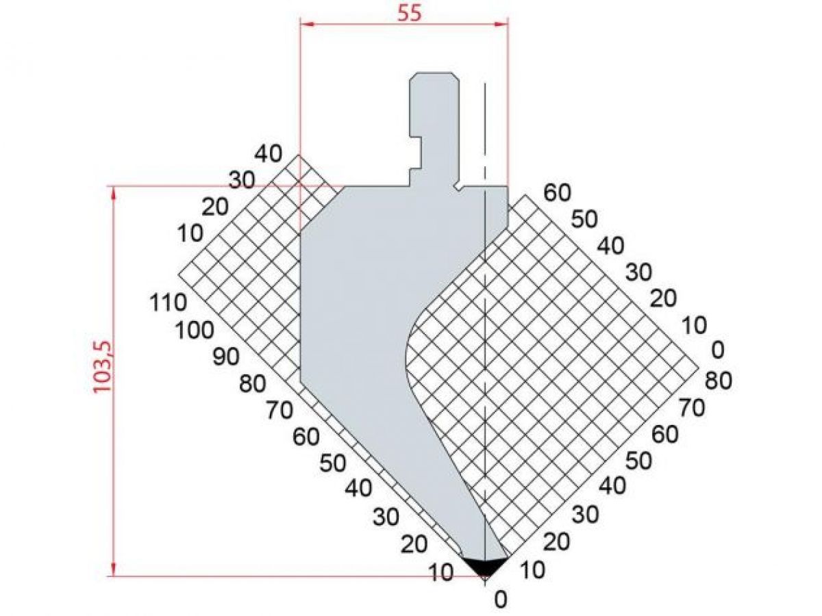 Dao chấn 88º 1018. H=103,5, R=3, Max T/m=50