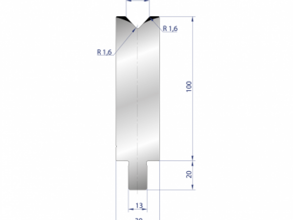Cối chấn 1V 16 α=86º H100 Max. T/m=100