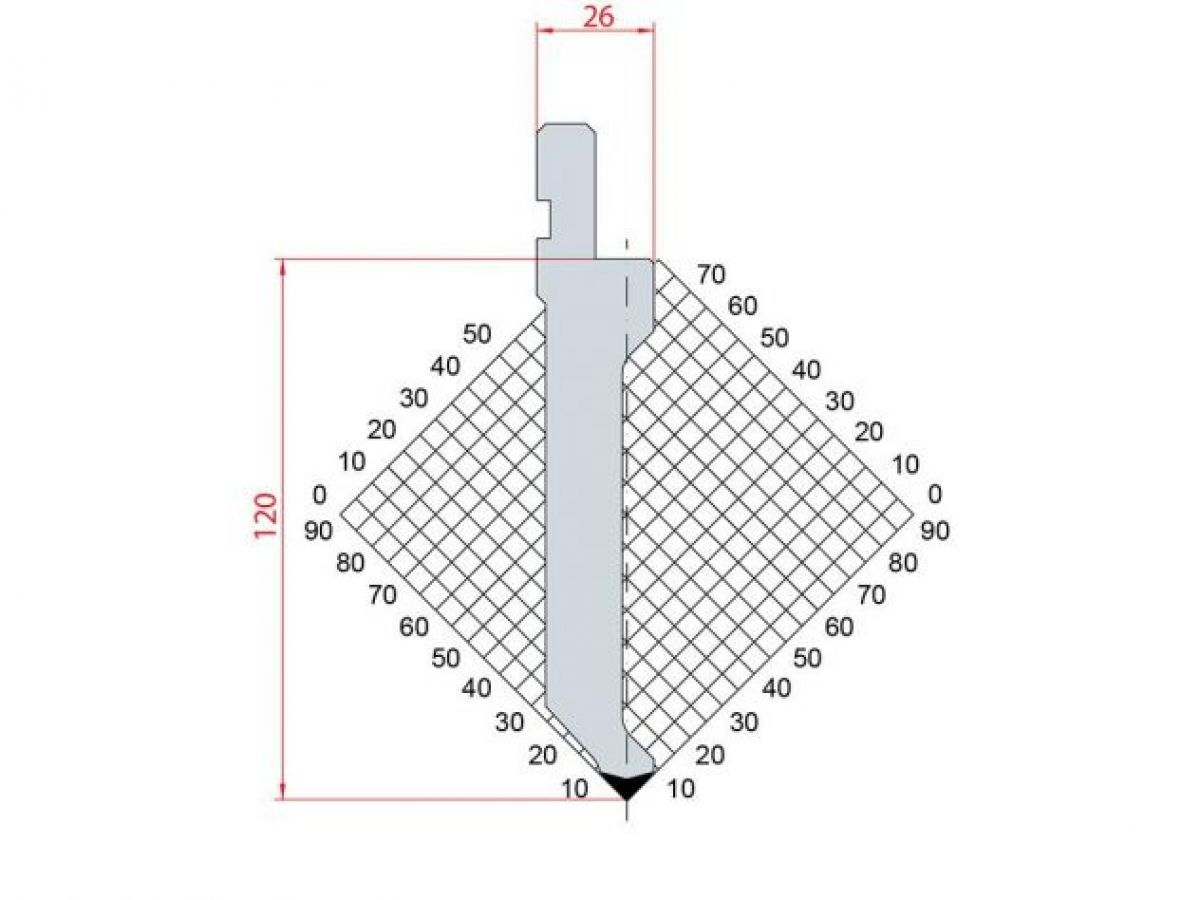 Dao chấn 85º 1309. H=120, R=0,8, Max T/m=70