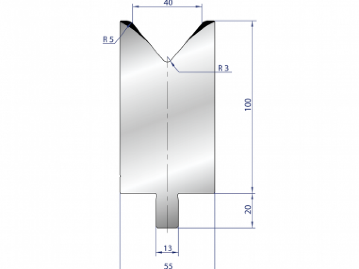 Cối chấn 1V 40 α=80º H100 Max. T/m=150, 42CrMo4