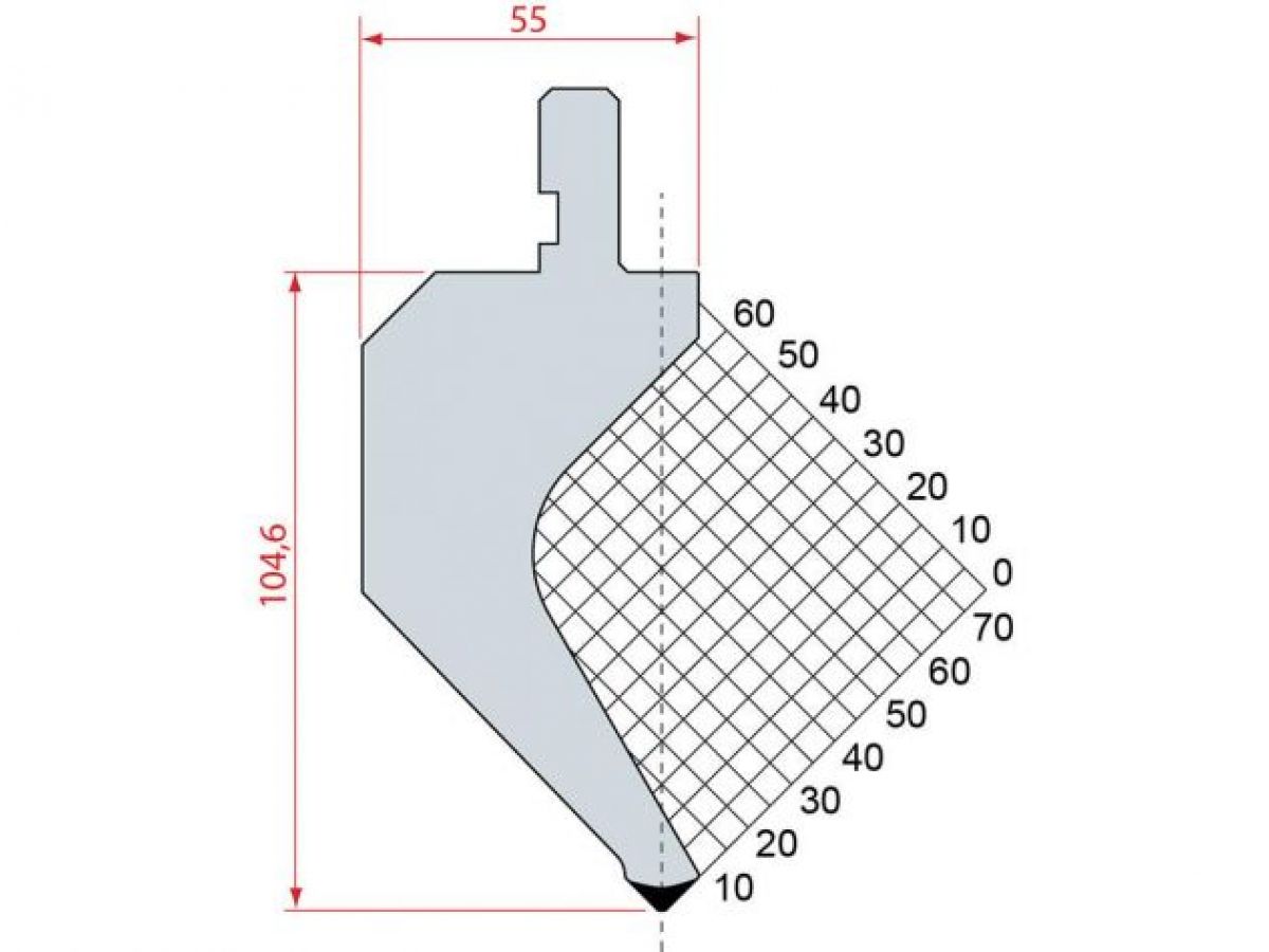 Dao chấn 85º 1172. H=104,6, R=0,8, Max T/m=50