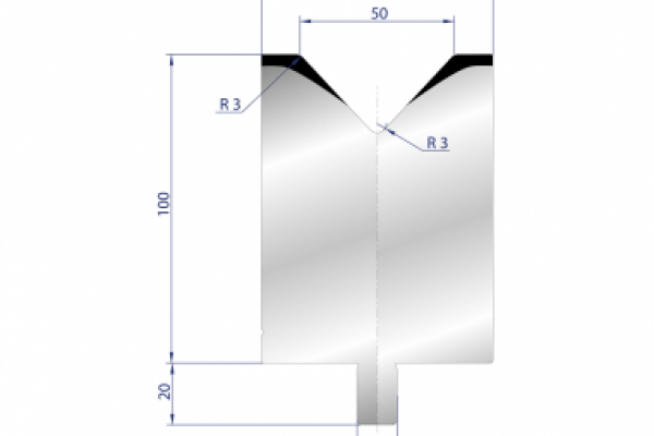 Cối chấn 1V 50 α=86º H100 R3 Max. T/m=100, C45