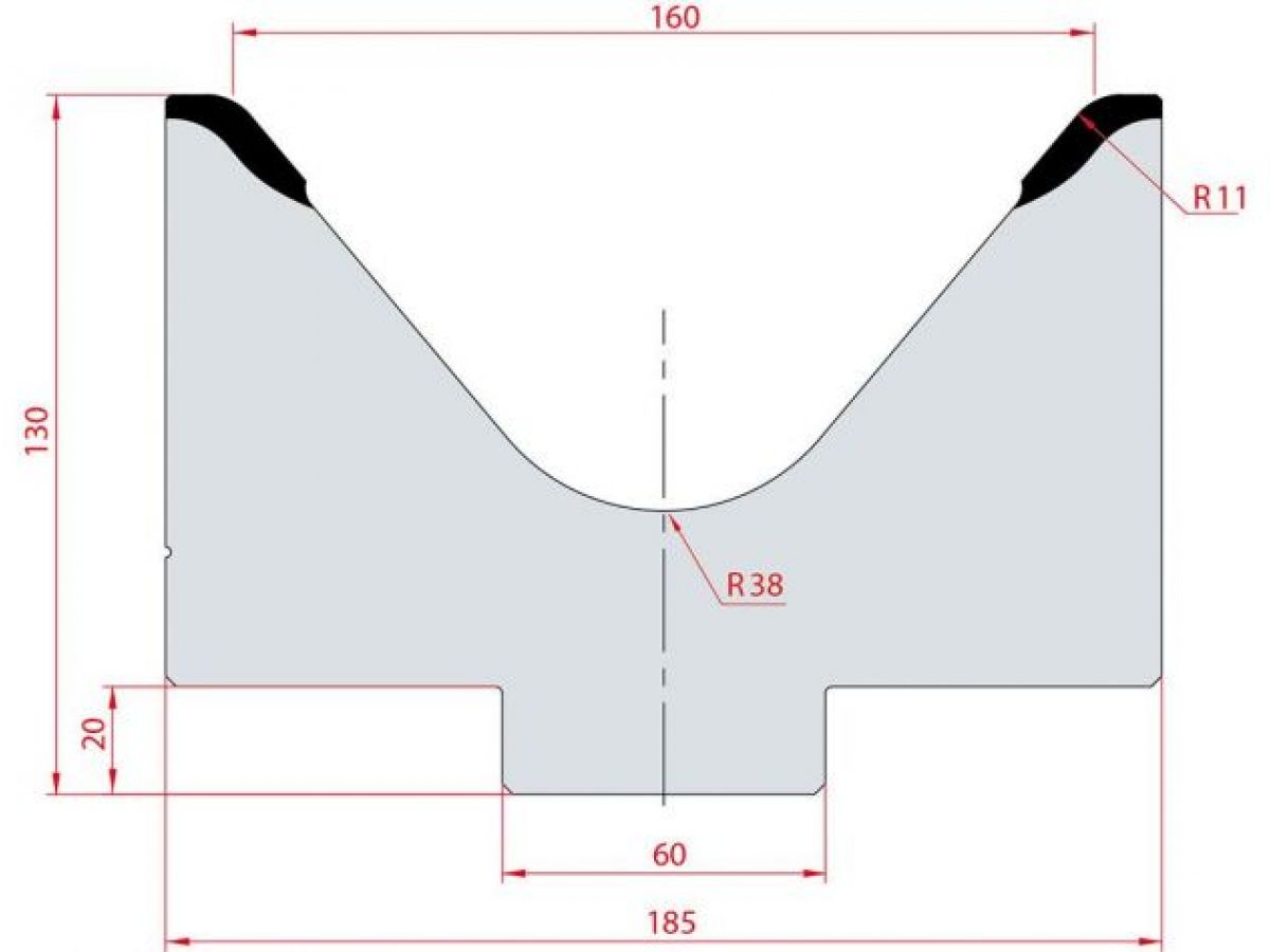 Cối chấn 1V 160 α=80º H130Max. T/m=120