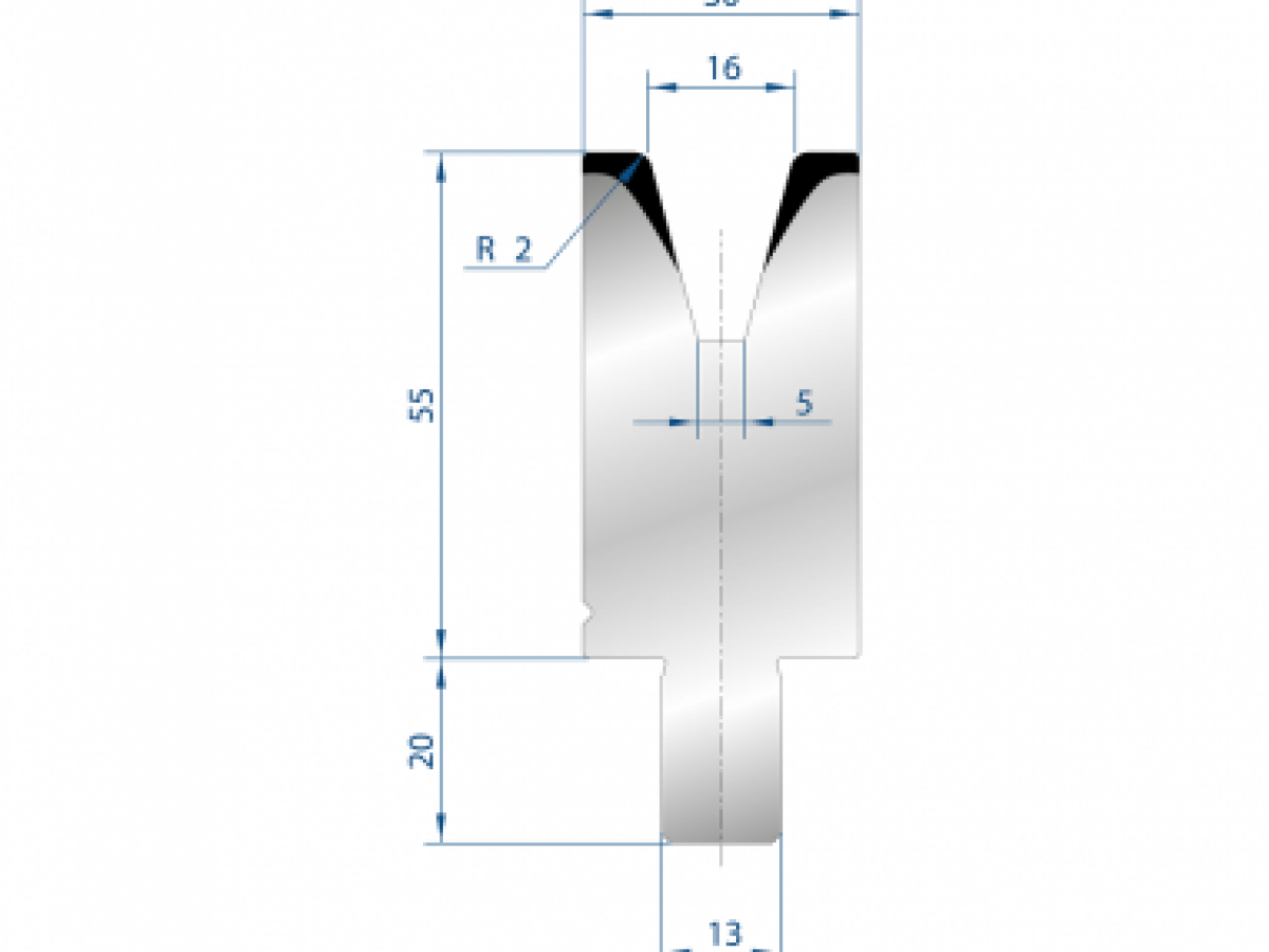 Cối chấn 1V 16 α=30º H55 Max. T/m=50