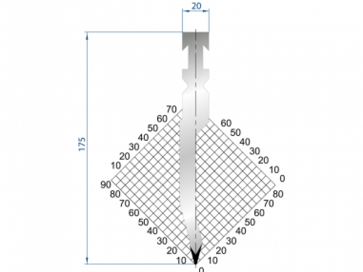 Dao chấn 30º 1230. H=175, R=1 Max T/m=80