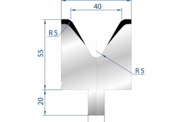 Cối chấn 1V 40 α=60º H55 Max. T/m=100