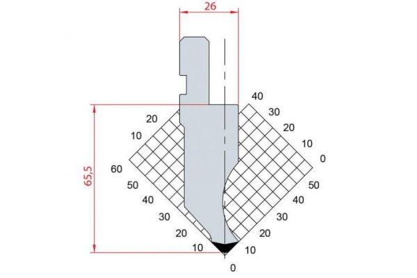 Dao chấn 88º 1012. H=66,5, R=3, Max T/m=100