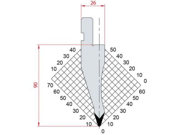 Dao chấn 35º 1282. H=90, R= 1.5 Max T/m=70