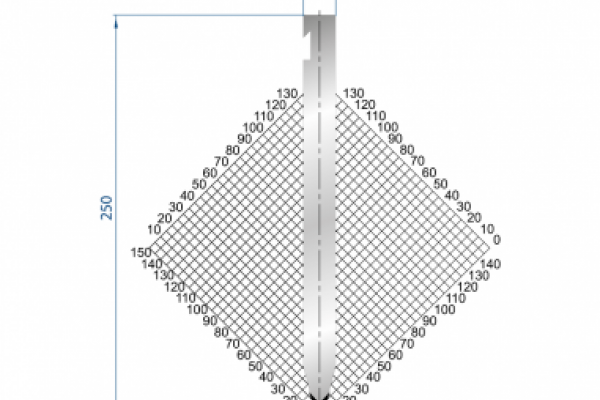 Dao chấn 30º 1300, H=250, R=3 Max T/m=120