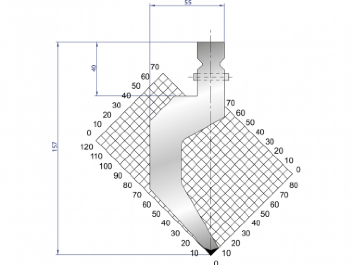 Dao chấn 86º, H=157, R=1 Max T/m=65, 42CrMo4