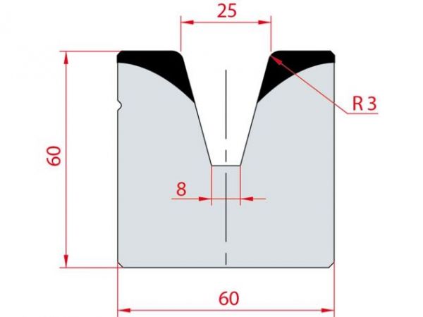 Cối chấn 1V 25 α=30º H60 Max. T/m=100