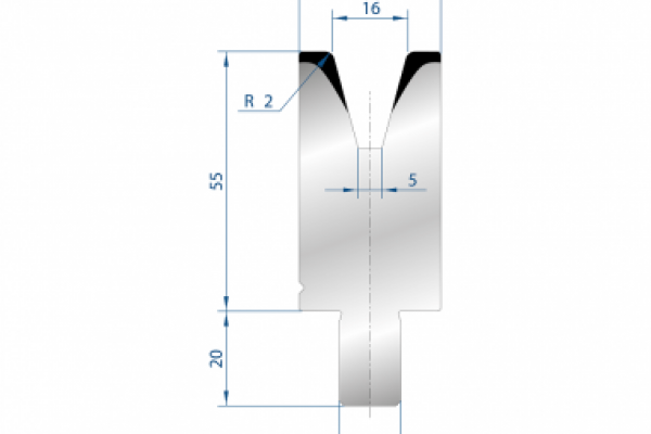 Cối chấn 1V 16 α=30º H55 Max. T/m=50