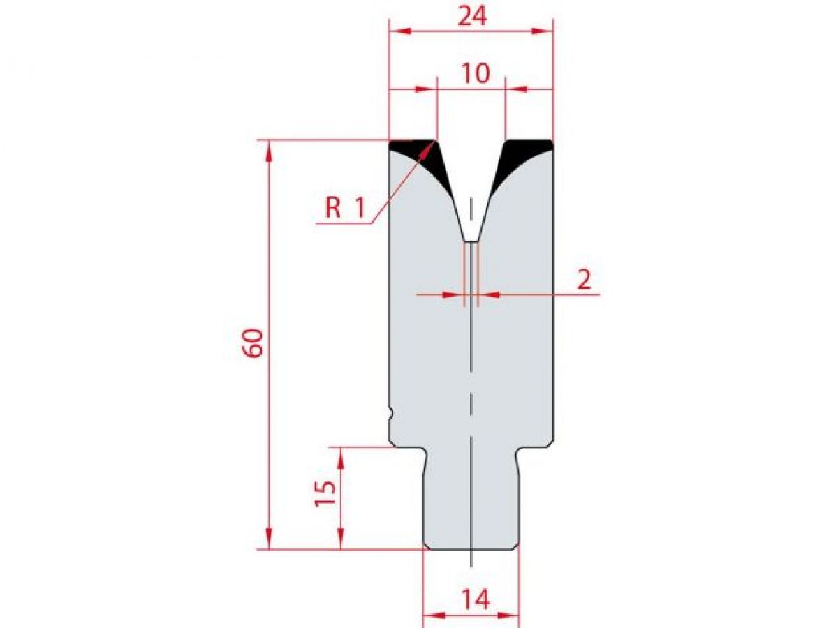 Cối chấn 1V 10 α=30º H60 Max. T/m=50